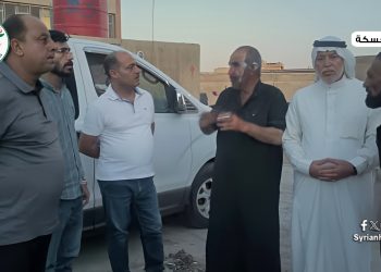 وفد من حزب الوطن السوري يزور مدرسة مروان يوسف في الحسكة بعد حادث حريق ويطمئن على النازحين والمصابين