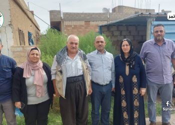 حزب الوطن السوري يجري زيارة اجتماعية لإحدى العوائل الوطنية في تل تمر