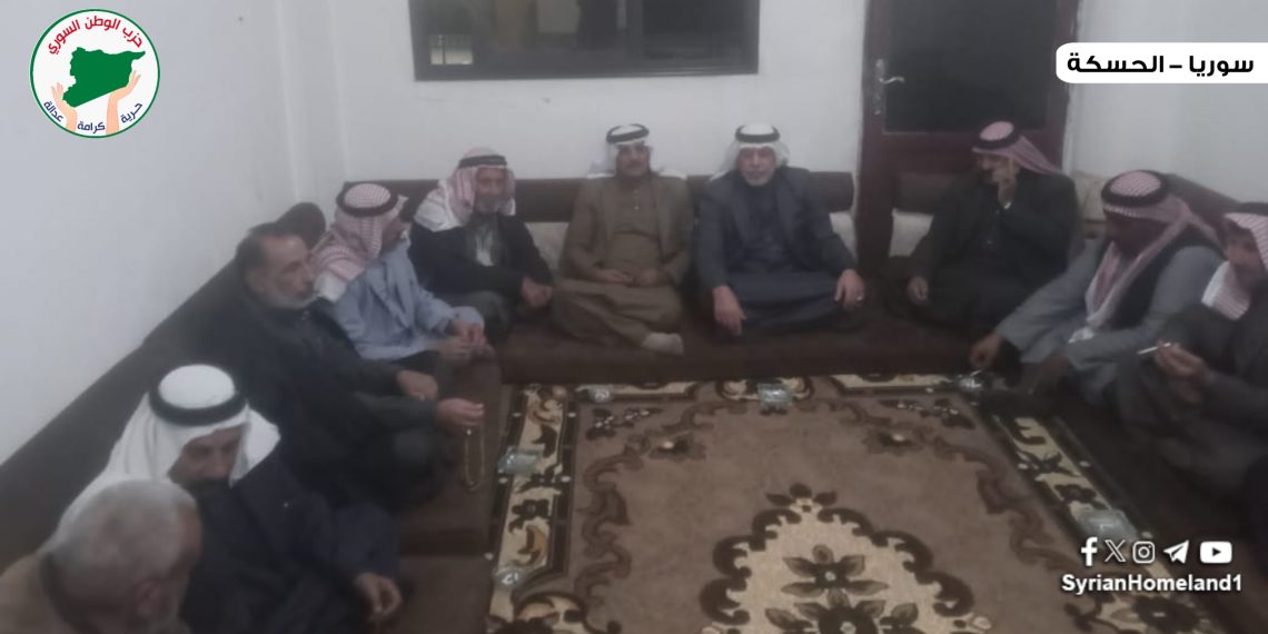 مكتب شؤون العشائر في حزب الوطن السوري يشارك بصلح عشائري