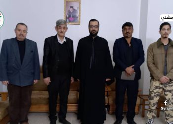 حزب الوطن السوري يؤكد على العيش المشترك في زيارة لكنيسة السريان الكاثوليك بالقامشلي