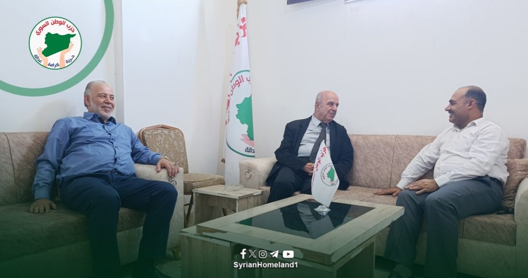 الأمين العام لحزب الوطن السوري يستقبل رئيس التيار السوري الإصلاحي شكري الشيخاني