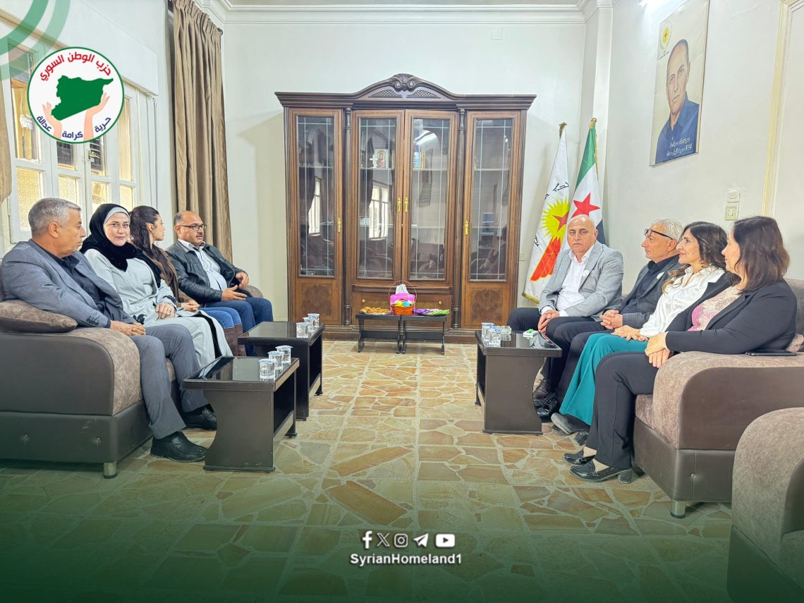 خلال زيارة لمقر حزب الاتّحاد السّرياني وفد من حزب الوطن السّوري يهنّئ الشّعب السّرياني بمناسبة حلول عيد الفصح المجيد