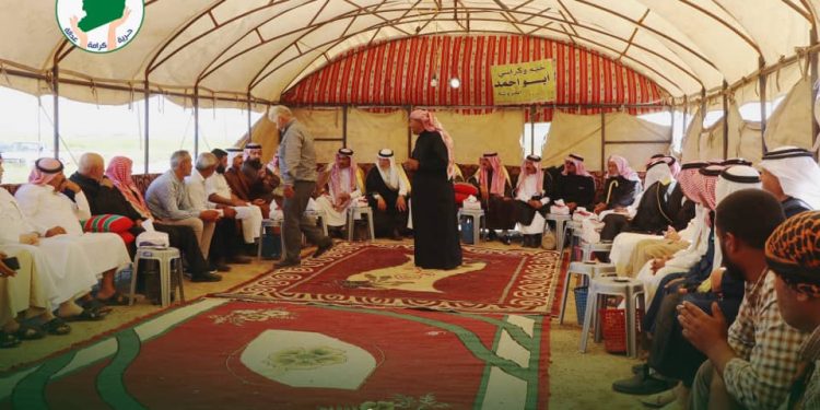 مكتب العشائر في حزب الوطن السوري يشارك في صلح عشائري أنهى قضية وفاة شاب بحادث سير في ريف الحسكة